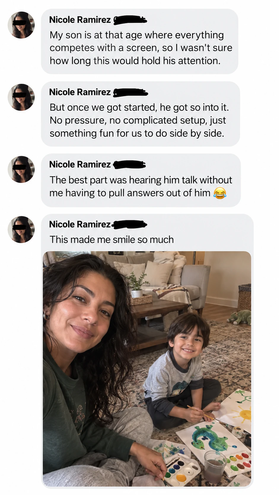A mother shares how a simple painting activity helped her son open up